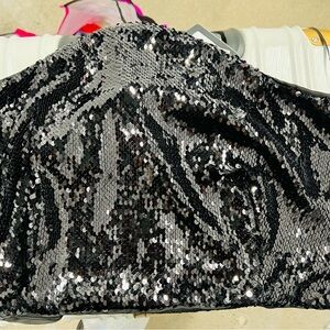 House of Harlow 1960 Black Sequin Tank Top-New-Never Been Worn-Sz Lg